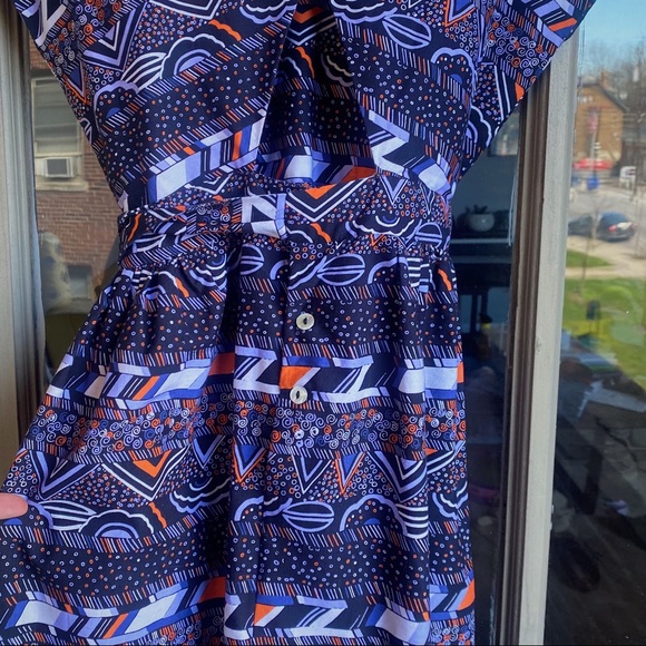 RARE Porridge Anthropologie Button-Back Graphic Print Open Back Wrap Midi Dress - Picture 7 of 9